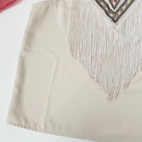 Sugarlips boho style fringe satin tank top medium - Picture 4 of 12